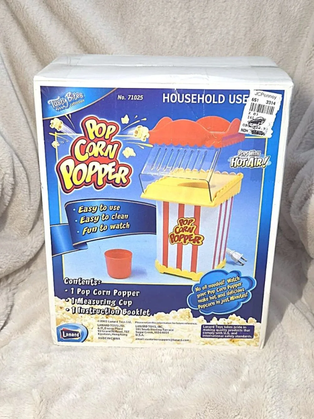 Lanard Toys TastyBites Hot Air Popcorn Popper 2003 New in Box